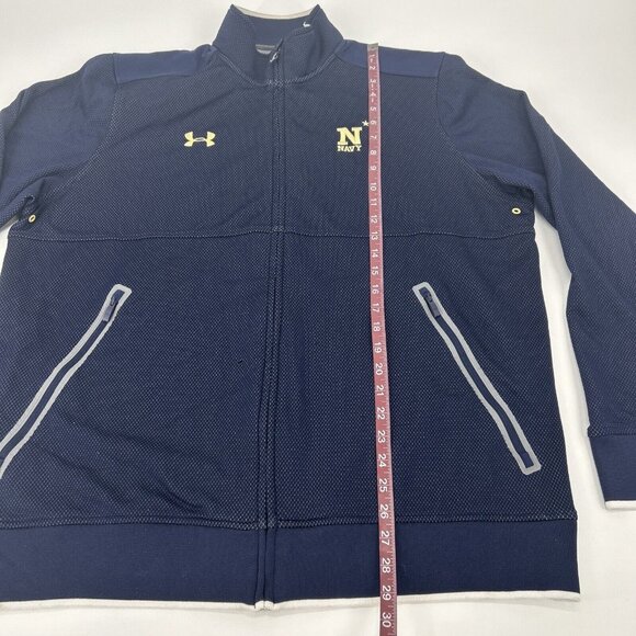 USNA‎ Navy Midshipmen Jacket Men's XL Blue Under Armour Full Zip Cold Gear - Picture 8 of 11
